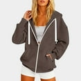 thumbnail image 2 of Sweat à Capuche Léger et Décontracté pour Femmes avec Poche Zippée pour Usage Quotidien en Automne et Saisons, 2 of 4