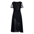 thumbnail image 5 of EliteGoogv Womens Swing Dresses Square Neck Short Sleeve A Line Dresses For Women Relaxed Loose Fit Summer Dresses Beach Vacation Wedding Guest Dresses Black, 5 of 6