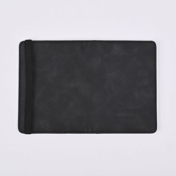 Porta pasaporte de PU Organizador de identificación Porta pasaporte de cuero para tarjetas de embarque Portatarjetas de viaje Estuche de cuero para pasaporte