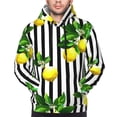 thumbnail image 4 of Bingfone Lemons On Striped Men'S Drawstring Hoodie Long Sleeve Pocket Sweatshirts-3x-Large, 4 of 9