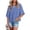 Blue, variant on Patlollav Womens Summer Crewneck 3/4 Sleeve T-Shirts Solid Color Loose Fit Basic Tops