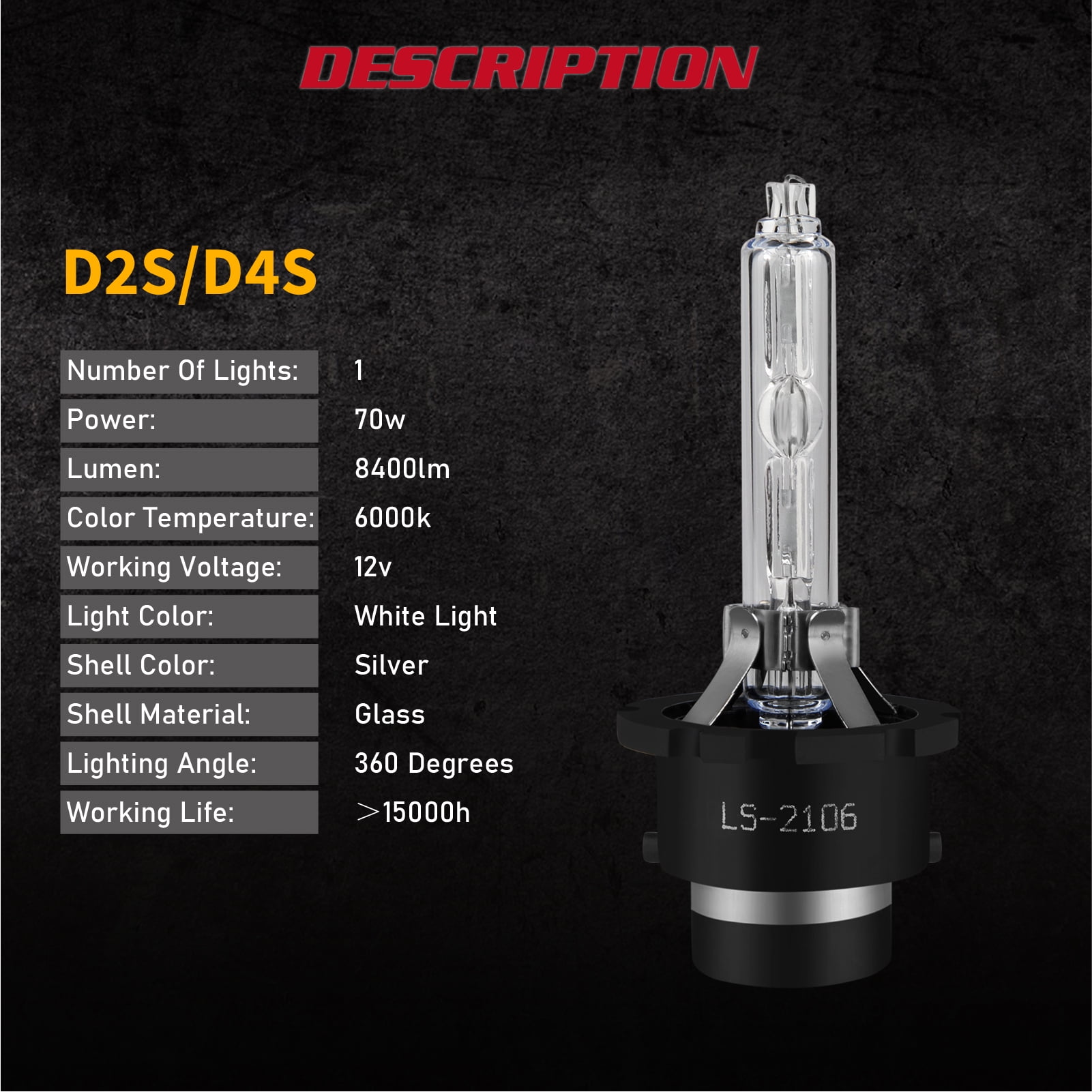 FZPJJNB For Subaru BRZ 2013-2016 2pcs D4S Xenon HID Headlight White Bulbs High Low Beam 6000k