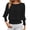 Black, variant on Banded Bottom Tops for Women Long Lantern Sleeve Smocked Waist Crewneck Shirt Dressy Casual Spring Blouse