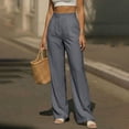 thumbnail image 5 of cocolona Womens Casual Dress Pants Elastic Waist Straight Wide Leg Business Work Pants with Pockets, 5 of 5
