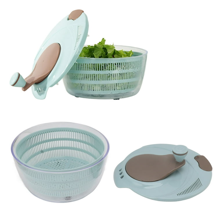 Small Salad 4l Vegetable Washer Multipurpose Salad Tosser With Colander  Basket And Handle For Home Kitchen Lettuce Fruit Drying (green)