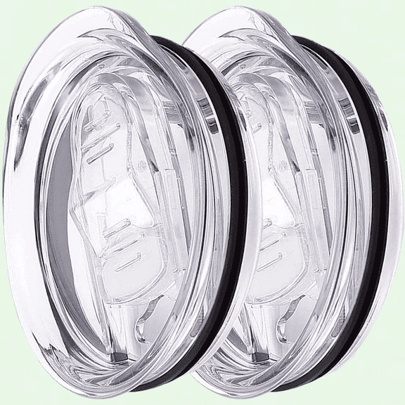 20 oz Replacement Lid for Yeti, Rtic, and More Tumblers - Splash Resistant, Spill Proof, Clear Silicone Sliding Covers - BPA Free (2 Pack)