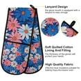 thumbnail image 2 of Yayeee Double Oven Mitt Kitchen Heat Resistant Baking 35" x7" Quilted Glove, Pink Flowers Pattern, 2 of 6