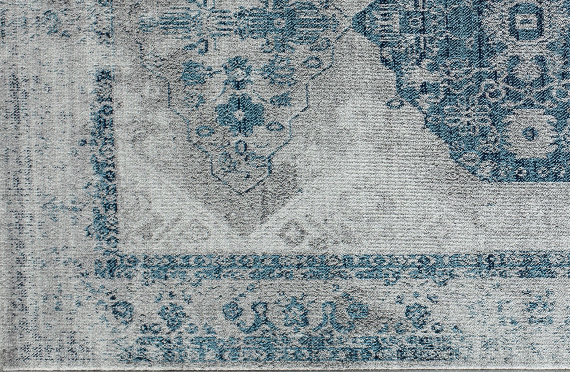 Freida FY25A Blue Grey Vintage Farmhouse Gray Area Rug, 8'x10'
