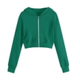 thumbnail image 3 of EnJoCho Girls Zip Sweatshirt Kids Soli𝖽 Classic Hoodies Soft Sweatshirt For Boys And Girls Cropped Zip Up Hoodie Kids Casual Long Sleeve Hooded Jacket Pocket 8 To 16 Years, 3 of 5