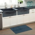 thumbnail image 3 of TOWN & COUNTRY BASICS Smooth Step Striped Low Profile Utility Kitchen Mat, Machine Washable, with Non-Slip Backing, Brown/Beige, 24"x35", 3 of 5