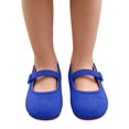 thumbnail image 5 of Gpaecead Girls Mary Jane Shoes Solid Color Faux Suede Soft Sole Non Slip Elastic Strap Casual Flats For Kids, Blue, 5 of 8