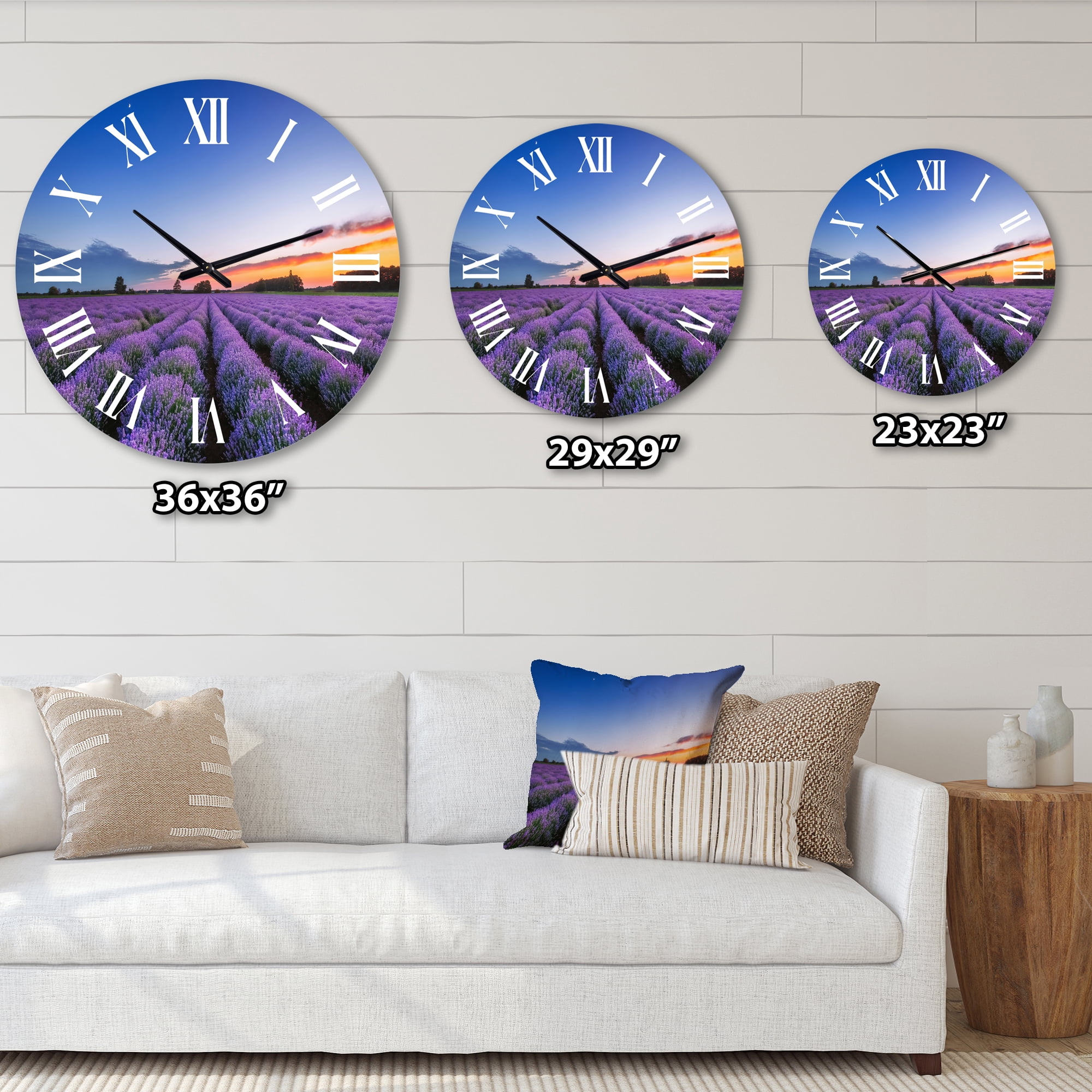 Designart 1 in Quartz Farmhouse Wall Clock
