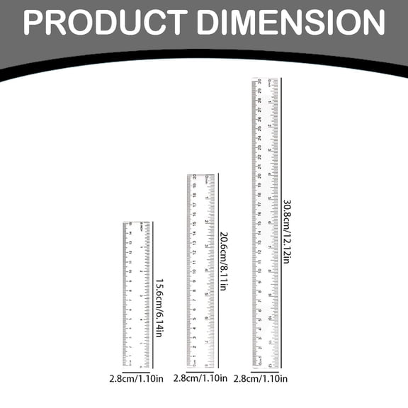 Clear Plastic Ruler 12 Inch Straight Rulers
