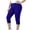 Blue, variant on Capris Athletic Pants for Women Plus Size Women Capris Yoga Pants Ribbed Knit Stretch Leggings Elastic Waist Casual Summer Ladies Pull on Cropped Pants Purple XXL