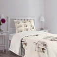thumbnail image 5 of Ambesonne Guitar Quilted Bedspread Set 2 Pcs, Sketch Chords Flamenco, Twin Size, Cream Brown, 5 of 6
