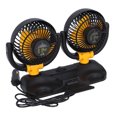 thumbnail image 1 of Dual Head Car Fan 12V, Powerful 2 Speed Dashboard Mount Adjustable Dual Head Car Fan  for Cooling, 1 of 7