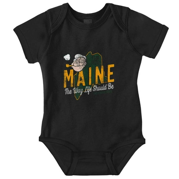 Popeye Sailor Maine State ME Cartoon Romper Boys or Girls Infant Baby Brisco Brands NB