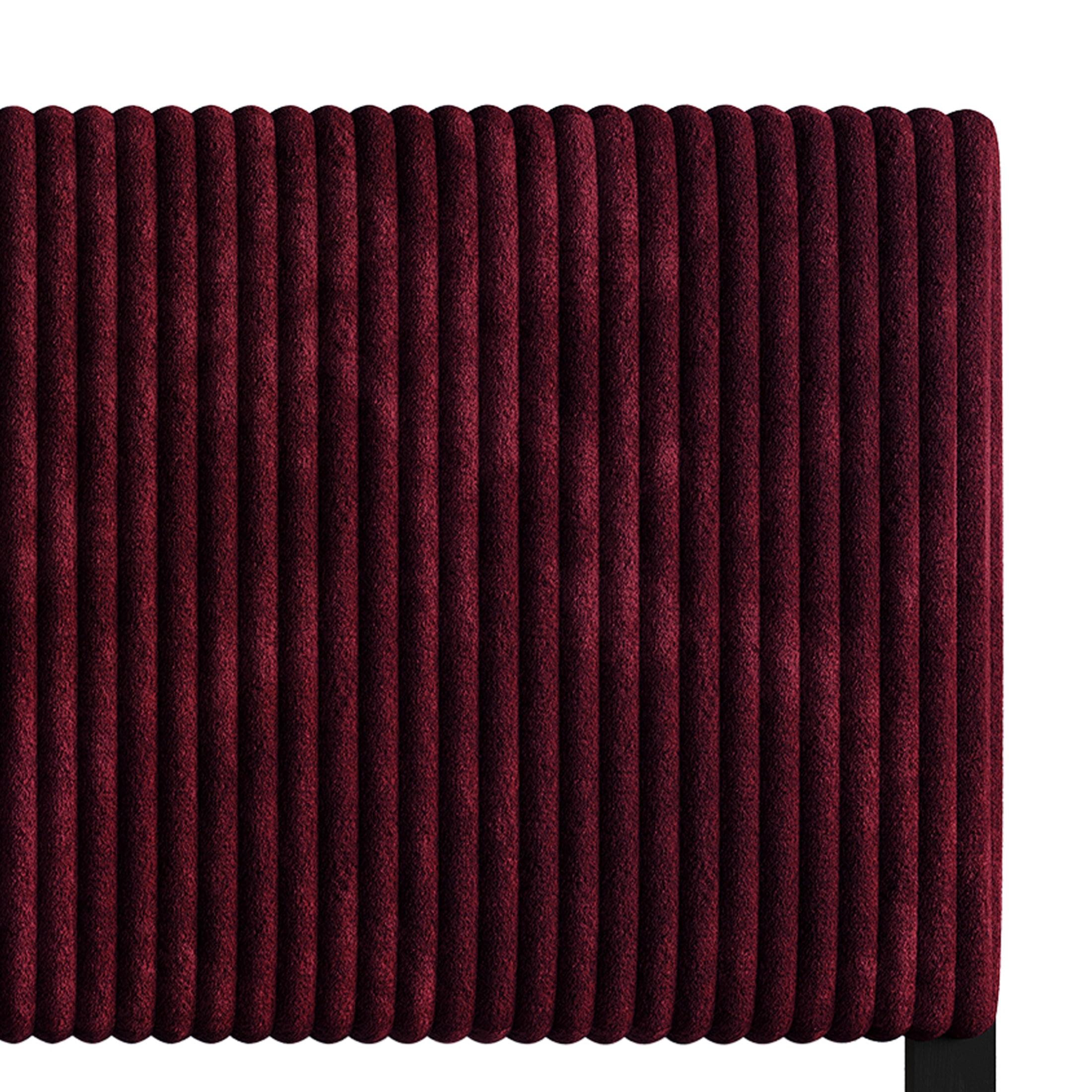 Castle Place Cozy Corduroy Velvet Upholstered Full Headboard, Red