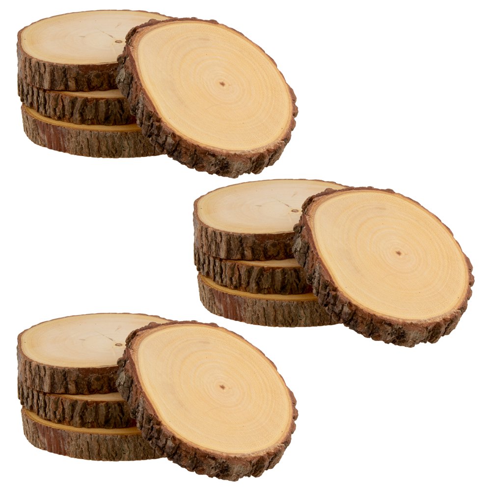 Meritage Natural Acacia Wood Coasters Unfinished, Log