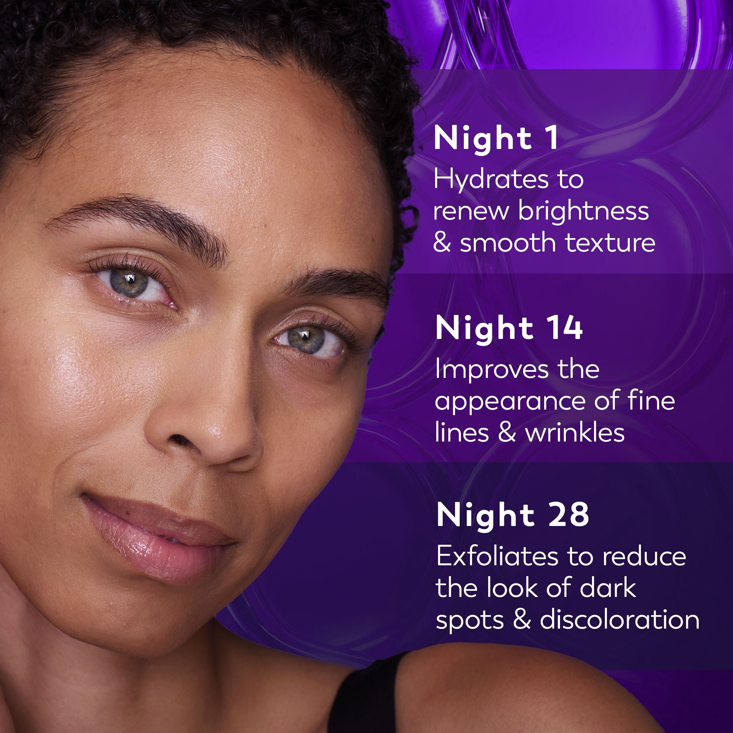 Olay Regenerist Glycolic Acid Night Peel, Exfoliating & Renewal Treatment , AHA, Resurfacing, Smooth Texture, Brighten Skin Tone, Reduce Fine Lines, Lightweight Night Serum for Radiant