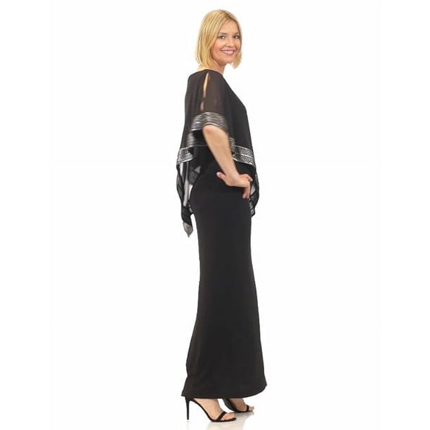 slim fit dress slacks SL Fashions 9151111 Black Silver 12 Sale – The Dress Outlet