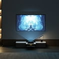 thumbnail image 4 of POVISON 62"Modern TV Stand for Projector, Sintered Stone TV Cabinet with Drawers for Home Theater, Oak Veneer MDF, Black & White Media Console, 4 of 6