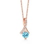 Gem Stone King 18K Rose Gold Plated Silver Ribbon Pendant with Chain Apatite Created Moissanite GH (0.97 Cttw)