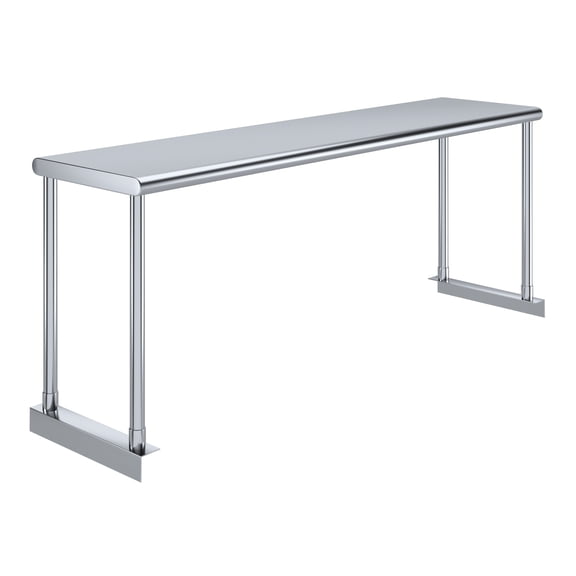 Stainless Steel Single Overshelf for 48 in. Long Prep Table. 12 in. Wide x 48 in. Long x 18 in. High.
