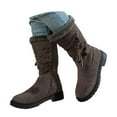 thumbnail image 3 of Women's Mid-Calf Winter Suede Boots With Side Zipper Lined Casual Footwear For Style Comfort And Warmth, 3 of 8