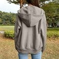 thumbnail image 6 of Aloohaidyvio Sweatshirts Womens Solid Hooded Plush Sweatshirt Long Sleeve Jacket Loose Coat, 6 of 6