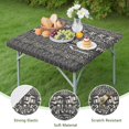 thumbnail image 4 of Black Geometric Triangle Wave Pattern Square Fitted Tablecloth with Elastic Edge,Square Table Cover,Washable Elastic Table Cover for Home Kitchen Party Decor 34"x34", 4 of 6