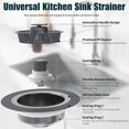 thumbnail image 3 of 3-in-1 Kitchen Sink Drain Filter, Stainless Steel Kitchen Sink Water Stopper, Standard 3-1/2 Inch Drain Food Trap, 3 of 8