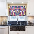 thumbnail image 5 of Yayeee Kitchen Curtains Tier Pair Light Filtering 27"x24" Rod Pocket Short Cafe Window Panel, Colorful Wavy Pattern, 5 of 7