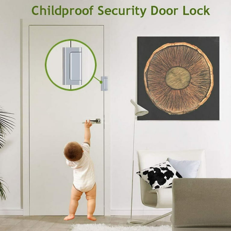 LongYTong Door Reinforcement Lock Home Security Door Lock High Security Childproof Front Door Locks for Kids Safety Withstand 800 lbs Top Door Latch Lock Flip