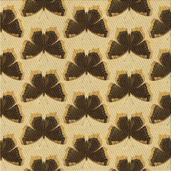 Ahgly Company Indoor Square Patterned Chrome Gold Yellow Area Rugs, 7' Square