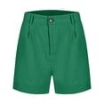 thumbnail image 4 of XIAONU Pleated Front Denim Shorts For Women Relaxed Fit High Waisted Mid Thigh Linen Short Lightweight Casual Summer Shorts, 4 of 4