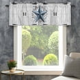 thumbnail image 4 of Texas Star Vintage Farmhouse Short Window Curtain Valances, Navy Blue Retro Wooden Berry Rod Pocket Kitchen Valances for Living Room Bedroom Bathroom Cafe 42" x 12", 4 of 8