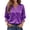 Purple, variant on Satin Button Down Shirts for Women 3/4 Length Sleeve Business Casual Blouses 2026 Summer Tops Camel 2XL