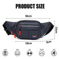 thumbnail image 2 of Bolso bandolera deportivo de gran capacidad, repelente al agua, para negocios, cajero, trabajo, riñonera, azul, 2 of 6