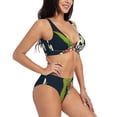 thumbnail image 2 of Wukai Dinosaur Basketball Player Women's Bikini Set Two Piece,wimsuit High Waisted V Neck Twist Front Adjustable Spaghetti Straps Bathing Suit-Medium, 2 of 7