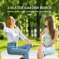 thumbnail image 3 of Outsunny 47" 2-Person Outdoor Bench, HDPE Garden Bench Seat, Backless Slatted Patio Bench, Rot and Fade Resistant for Yard, Porch, Park, White, 3 of 9