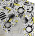 thumbnail image 3 of Ambesonne Geometric Grommet Curtain Single Panel, Zigzag Chevron Circle, 50"x60", Yellow Black White, 3 of 5