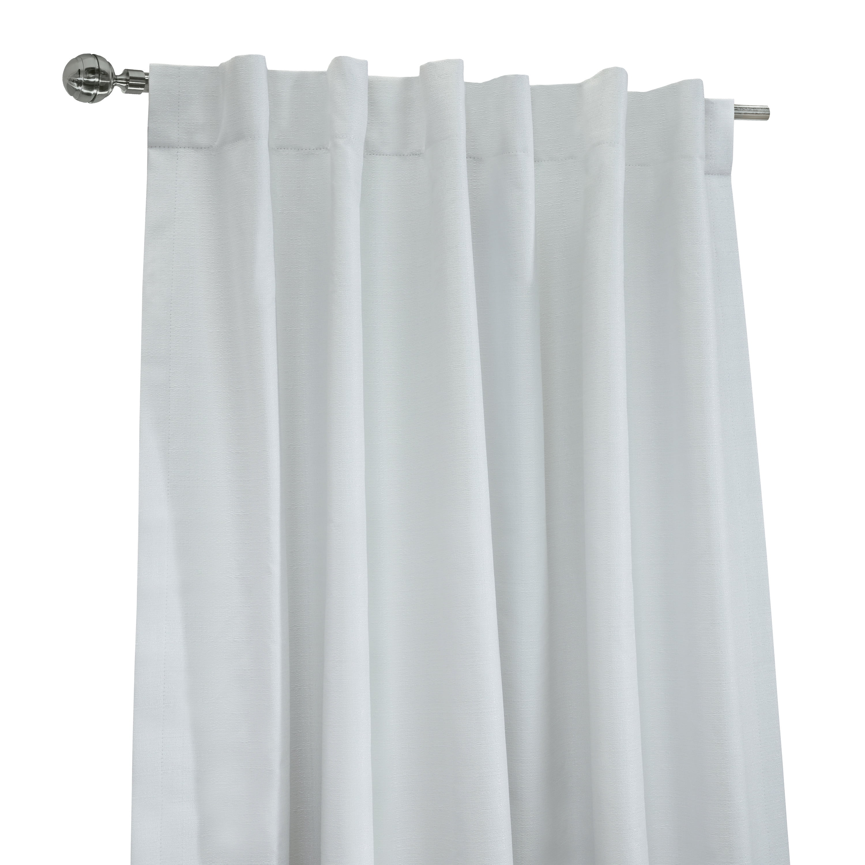 Barry Total Blackout Textured Dual Header Curtain Panel 52" x 95" in White