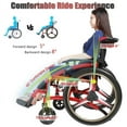 thumbnail image 5 of Folding Ergonomic Transport Wheelchairs,Sports Wheelchair for Adult,Self-propelled Manual Chair with Anti-Tipper, 24” Rear Wheels, 5 of 8