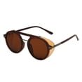 thumbnail image 2 of Lunettes de Soleil Polarisées Rondes Classiques pour Femmes et Hommes Rétro Mode Lunettes de Soleil Lunettes Lunettes de Soleil Femmes Lunettes Anti-Lumière Bleue pour Femme Brun, 2 of 3