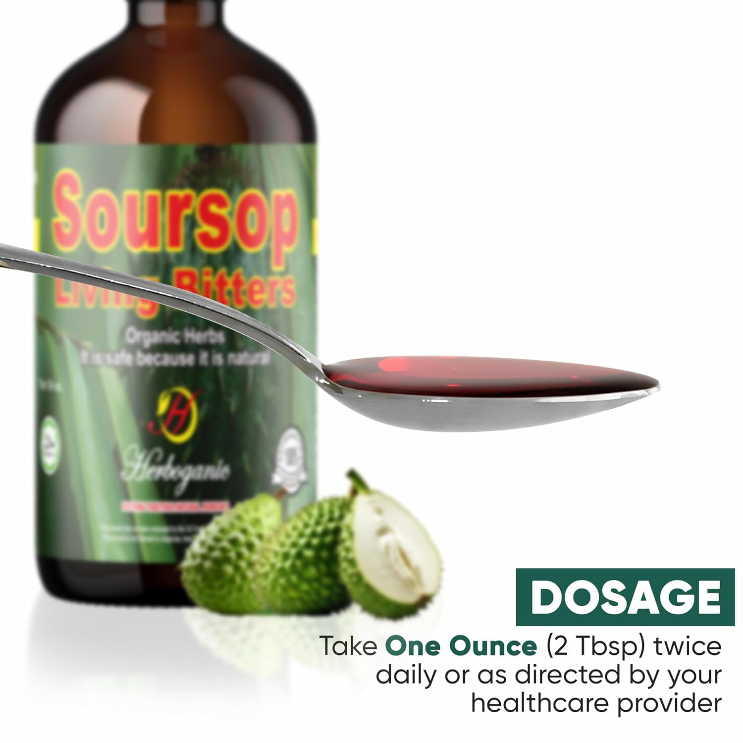 Herboganic Soursop Living Bitters - Natural 16 Ounces