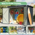 thumbnail image 3 of Sunmthink 3.3’ x 5.6’ Storage Shed Outdoor Metal Trash Can Shed with Lockable Doors and Easy Lift Hinges, Black, 3 of 8