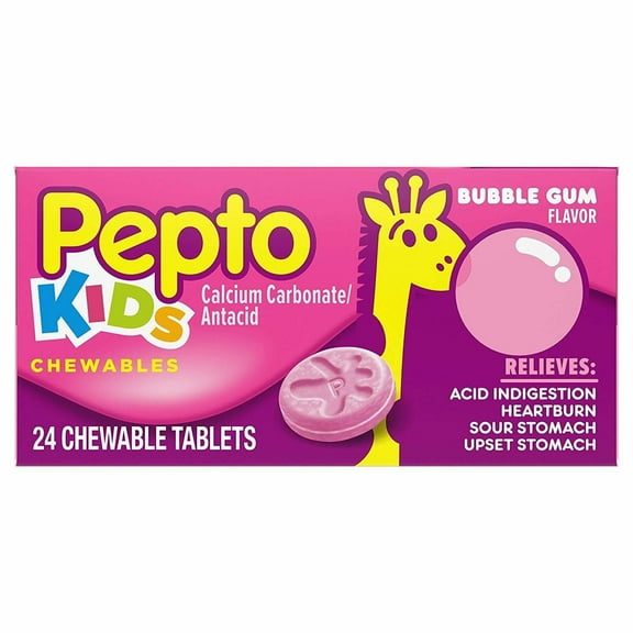 Pepto-Bismol Children Chewable Tablets, Bubble Gum Flavor - 24 Each, 6 Pack