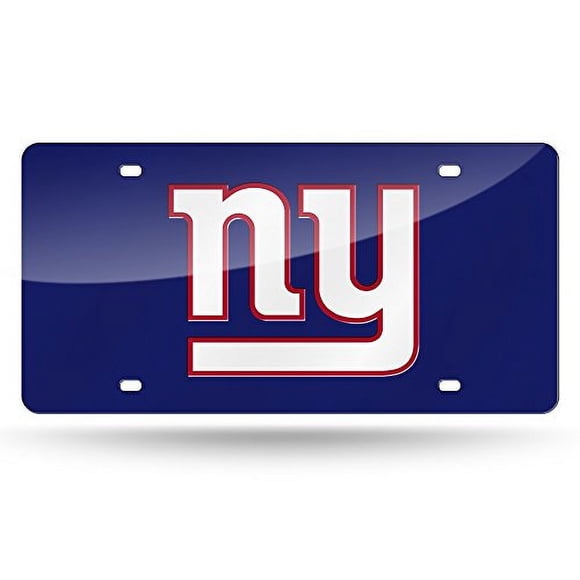 Rico Industries Placa de matrícula de metal grabada con láser, New York Giants NFL, 6 x 12 pulgadas