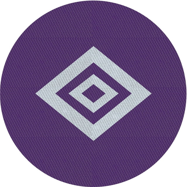 Ahgly Tapis Rond Lavable en Machine Intérieur Transitionnel Indigo Violet, 6 Pieds Rond